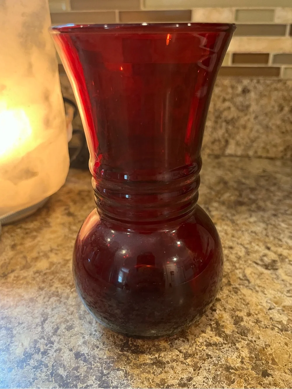 Vintage Anchor Hocking Ruby Red Glass Vase